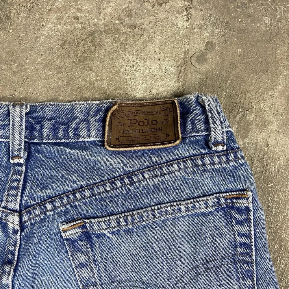 Polo Ralph Lauren Jeans Size 32x32 Blue Denim Distressed Authentic Dungarees‎